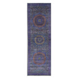 Hand Knotted Wool Area Rug in Gray And Purple