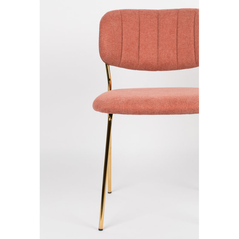 Jolien Upholstered Dining Chair, Pink, Gold