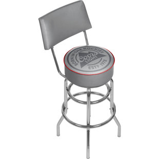 Swivel Upholstered Counter Stool with Metal Frame