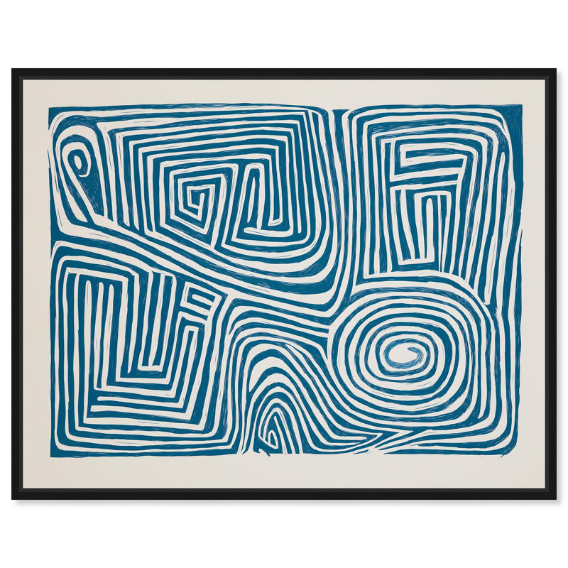 «Maze Loop II», reproduction d'art sur toile par Art Remedy, Structure noire, H 21 po x l 17 po