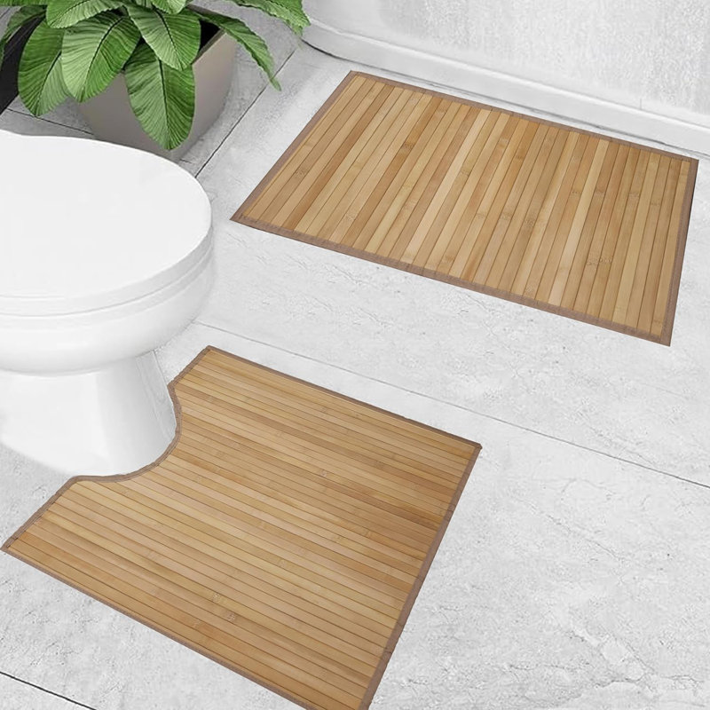 Burkettsville Bamboo Non-Slip Bath Mat