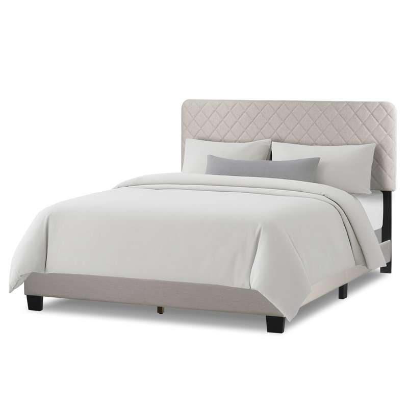 Darcy-May Upholstered Standard Bed, Beige