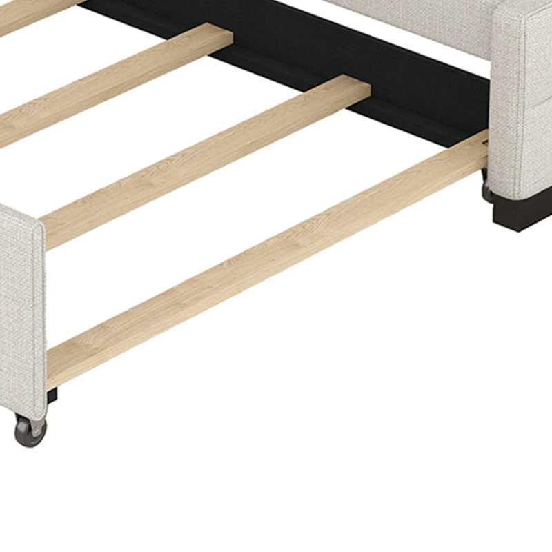 Lit plateforme tapissier Eraclio, Beige