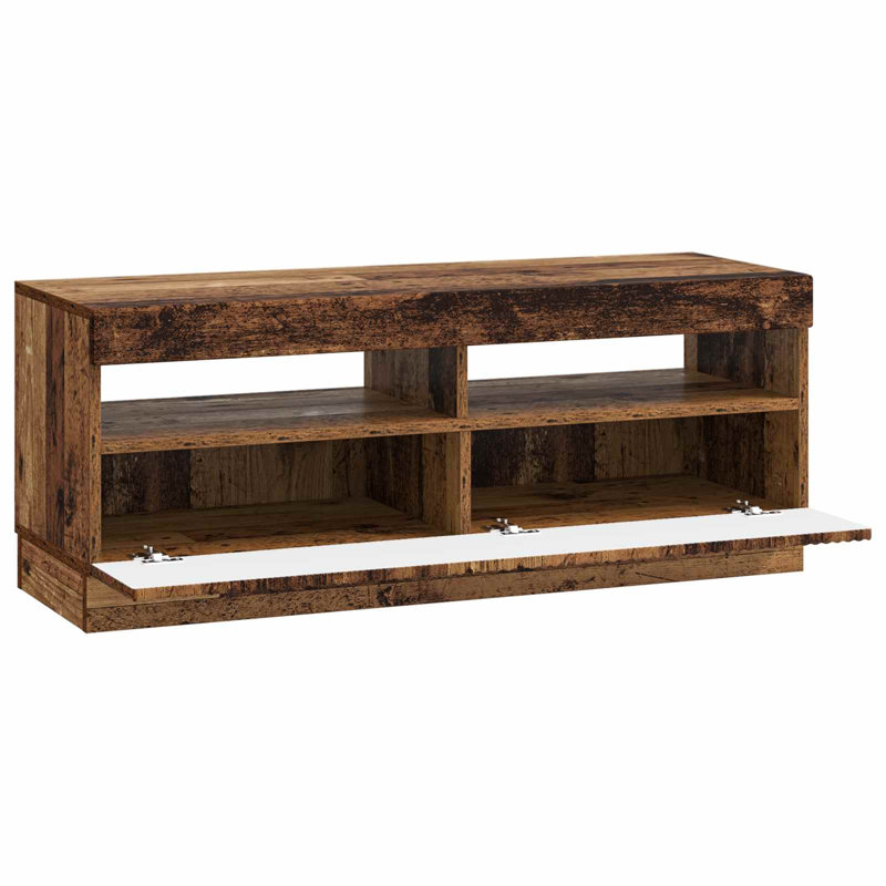 TV Stand, 43cm H x 100cm W x 35cm D, Old Wood