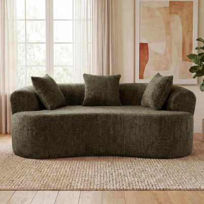 Crescent-Shaped Modular Sofa with No Assembly Required