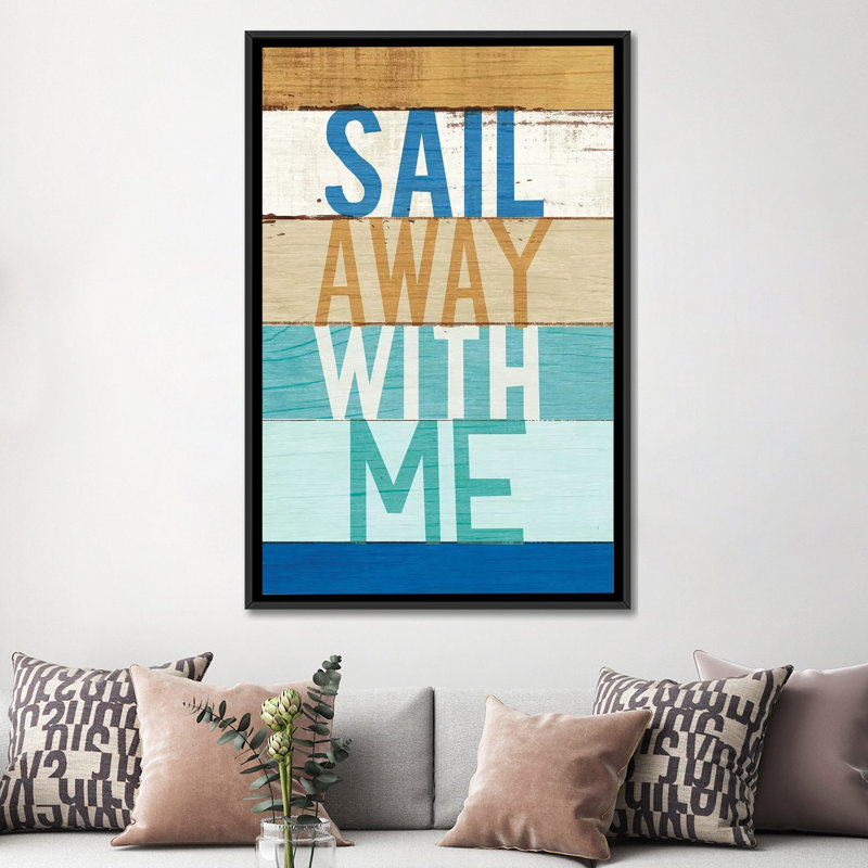«Beachscape Inspiration VII», art textuel sur toile, H 26 po x l 18 po x P 1,5 po, Toile avec cadre noir, Pas de tapis