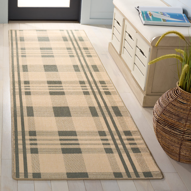 Natural Fiber 157 Sisal Pile Plaid Rug, Runner 2'6" x 8'
