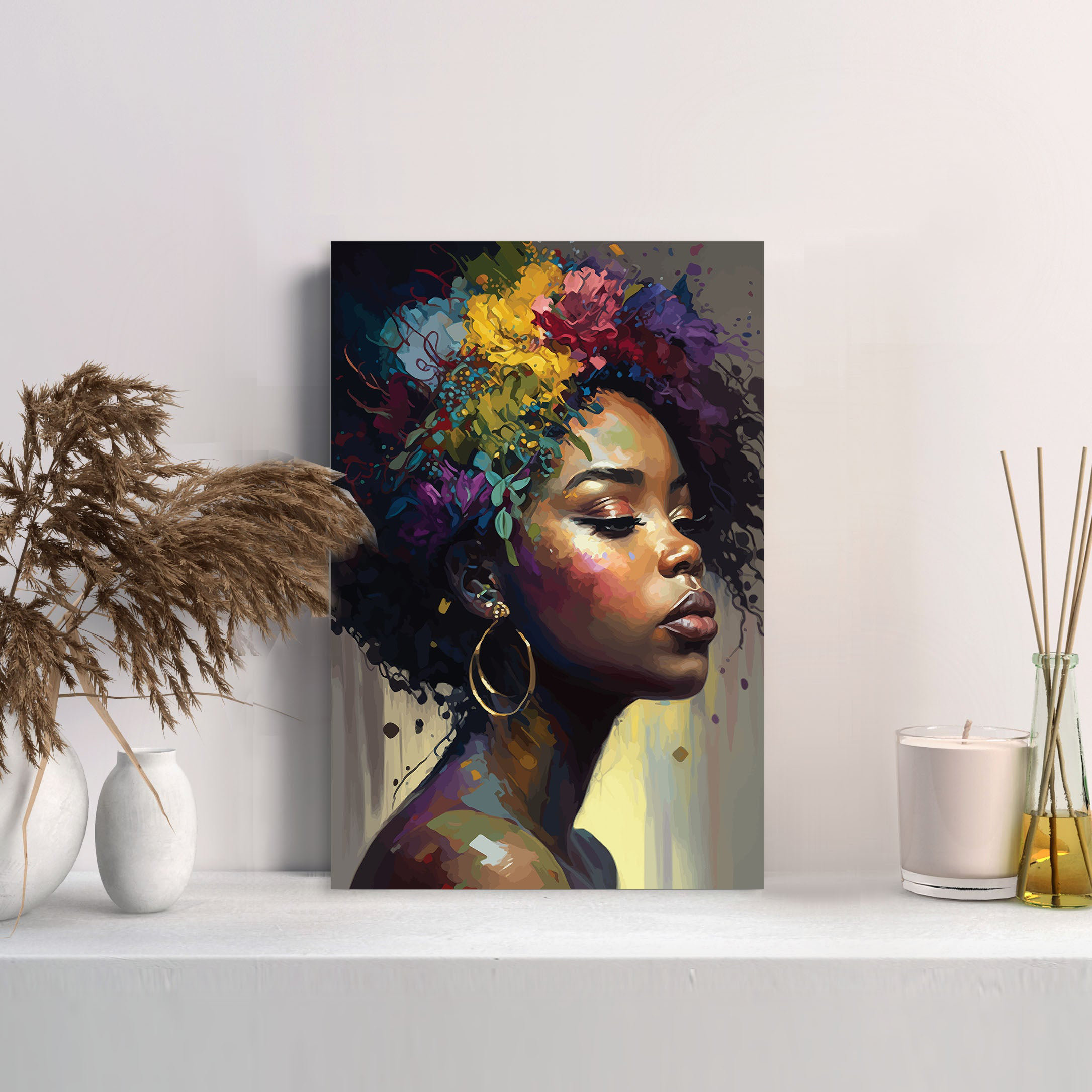 Black Woman Art ,african American Art, Pop Art, Canvas Print, Modern Wall  Decor, Living Room Canvas Wall Art,print Artwork, Afro 