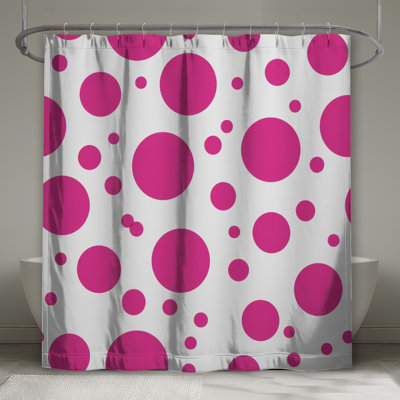 Rideau de douche à pois - Motif de décor de salle de bain moderne