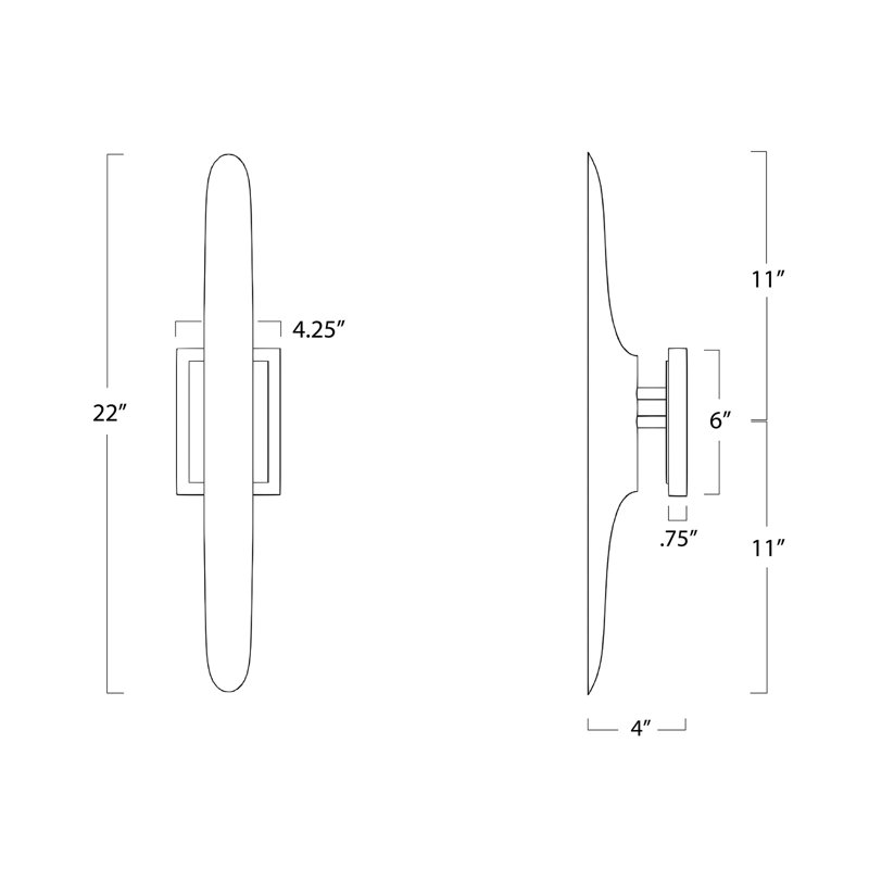 Redford 2 - Light Armed Sconce, Polished Nickel