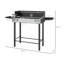 Barbecue au charbon à 3 niveaux avec fonction rôtissoire et grille à rôtir fendue, noir et argent