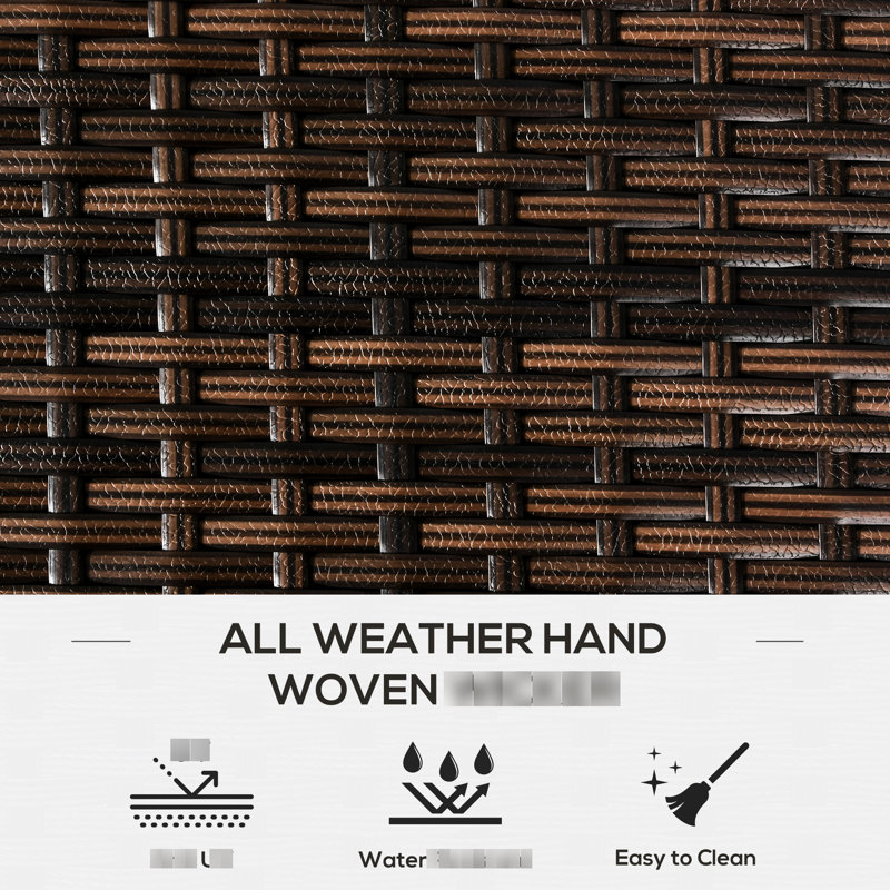 Patio Tool Deck Box: Hand-Woven Pe . Spacious Interior, Brown Outdoor Storage Weather-. , Brown, 66 Lbs Capacity
