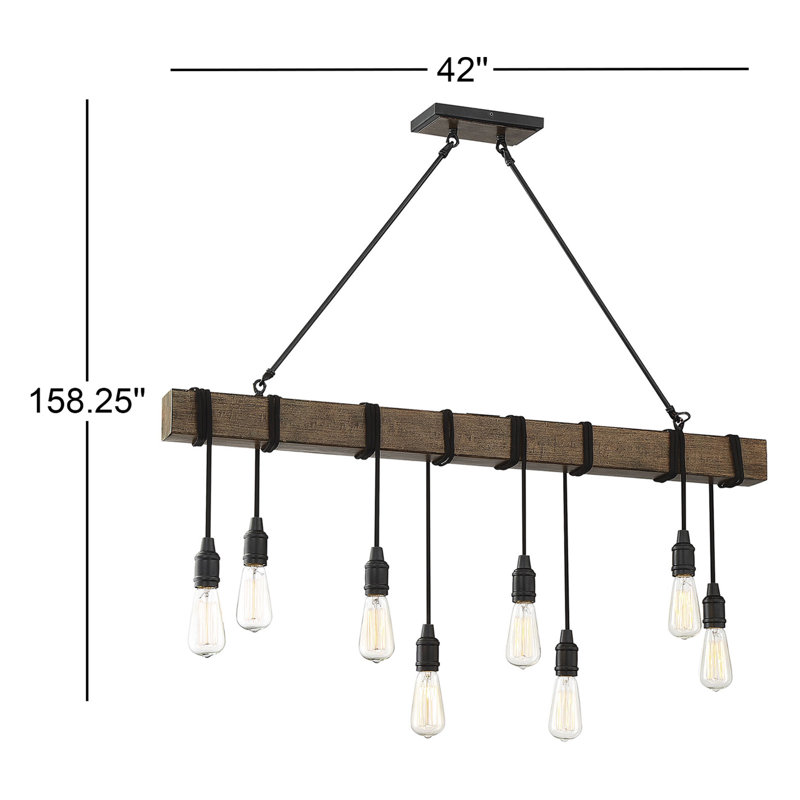 Eleesia 8 - Light Kitchen Island Linear Pendant