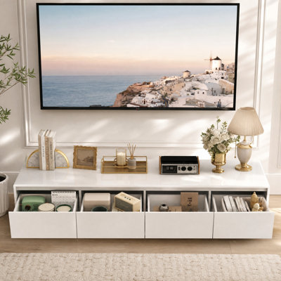 70.9" W Low-Profile TV Stand for TVs up to 70" with 4 Drawers & 3-Colour LED Lighting