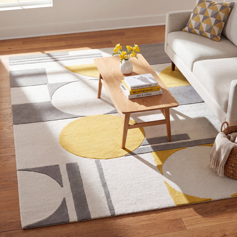 Felipe Handmade Wool Gray/Gold Rug, Rectangle 9' x 12'