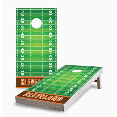 Cleveland Football V3 2x4 Cornhole Board Set | Includes (2) Boards (8) Bags & Optional Accessories
