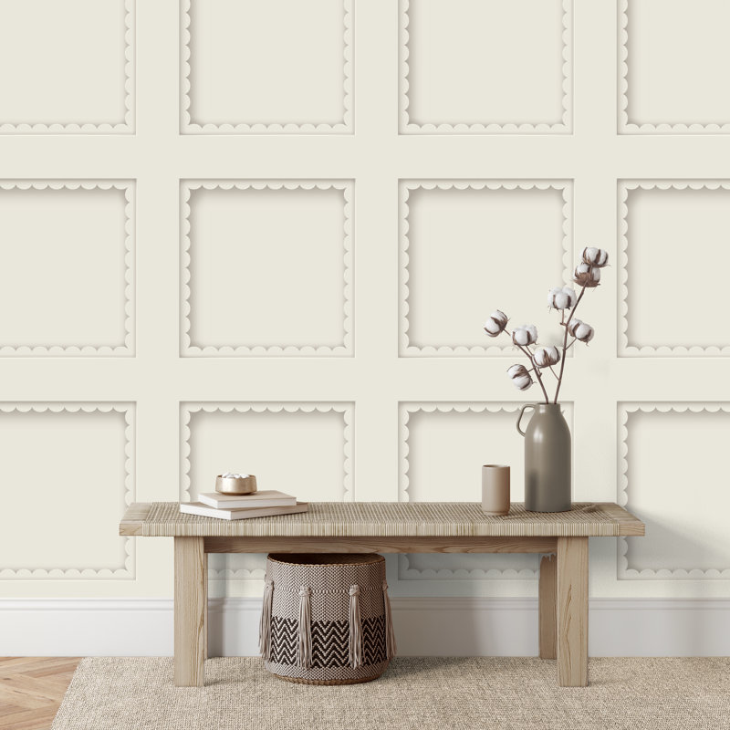 Scallop Panel Wallpaper, Beige