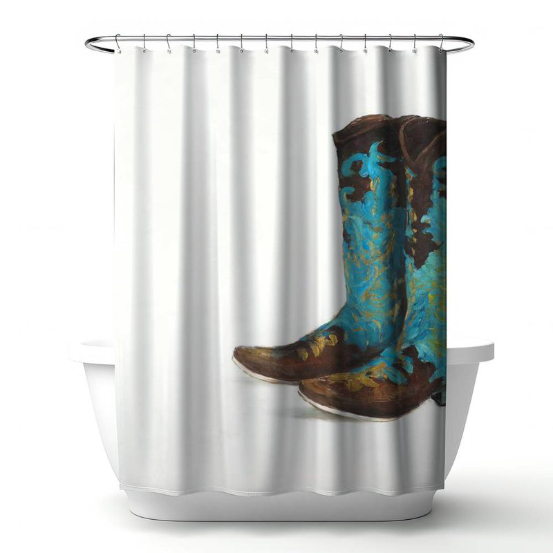 Shower Curtain FA7 – Polyester Shower Curtain, Dye Sublimation Print, 71" W × 74" L