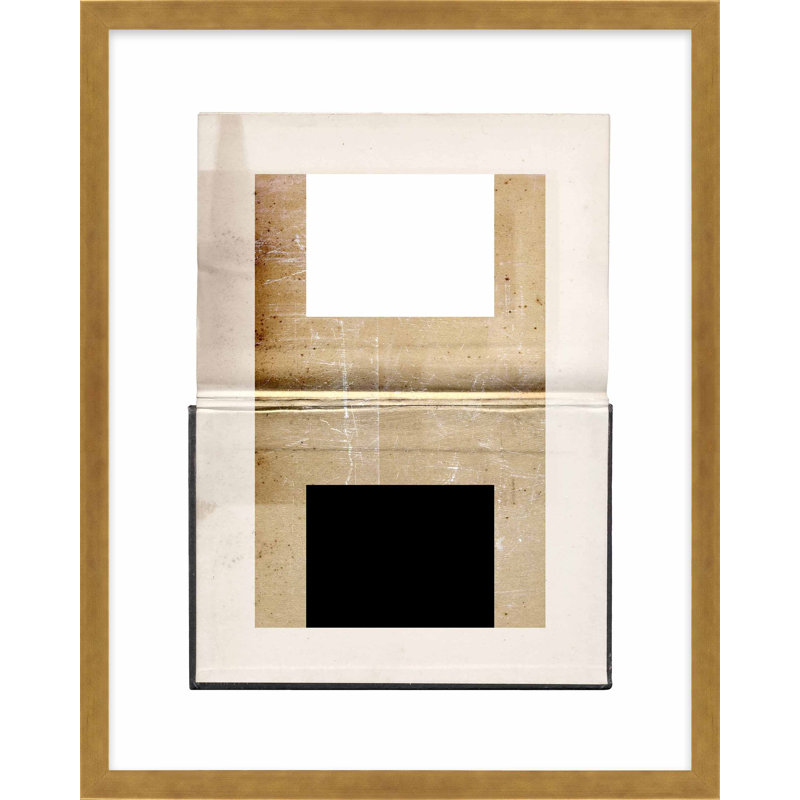 Construction 5 Framed Graphic Art, 50" H x 40" W  x 1.25" D, Gold Framed