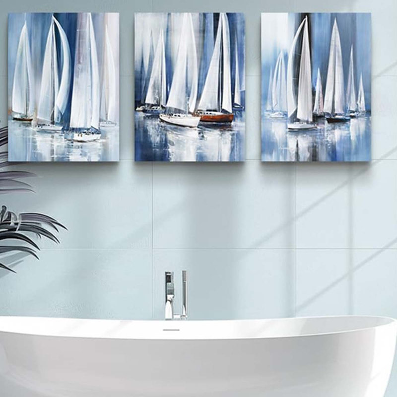 3 Piece Wrapped Canvas Print, 40 cm H x 90 cm W