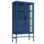 Armoire de rangement à double porte vitrée avec tablettes réglables Buffet en acier laminé à froid-1134338669