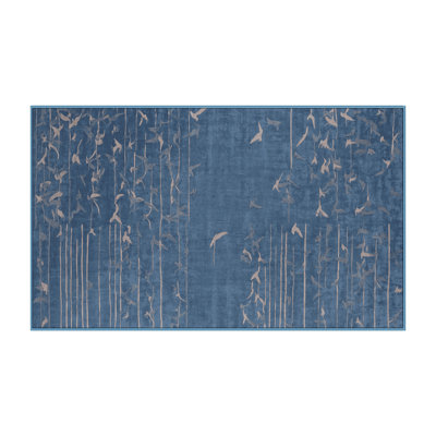 Machine Washable Blue Area Rug