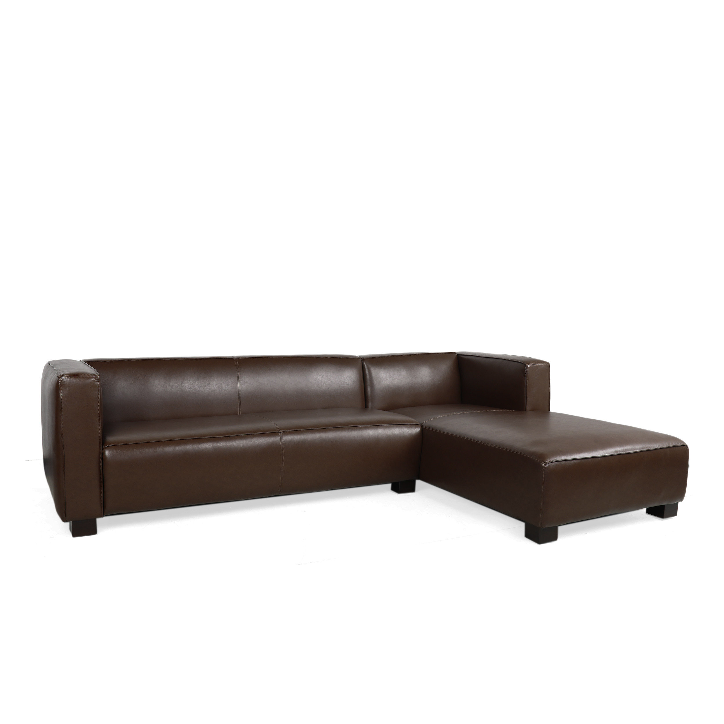 Latitude Run® Sparling Faux Leather 3 Seater Sofa With Chaise Lounge ...