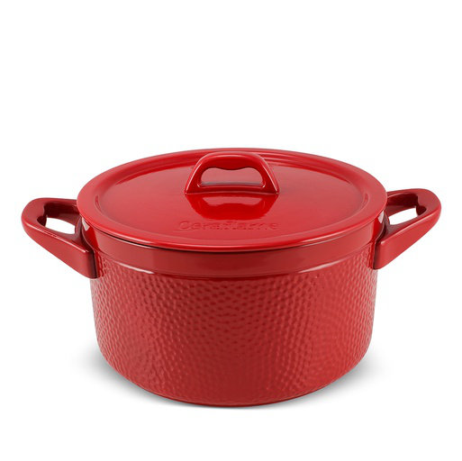Ceraflame 5 pintes Cocotte en céramique antiadhésive ronde, Rouge