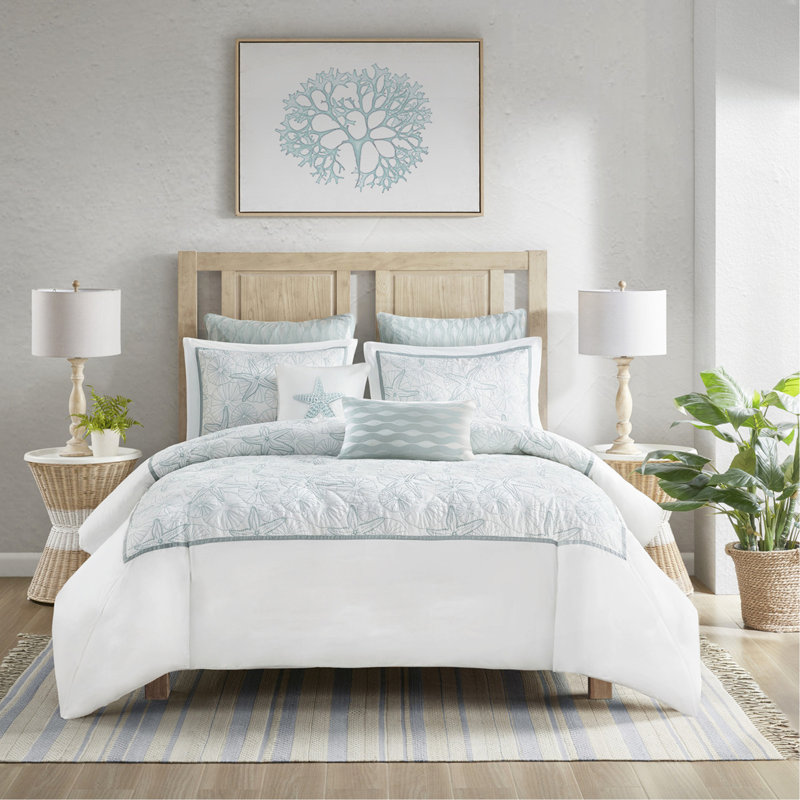 Ensemble de housse de couette blanc, Éclat d'étoile beige, Housse de couette grand + 2 taies décoratives