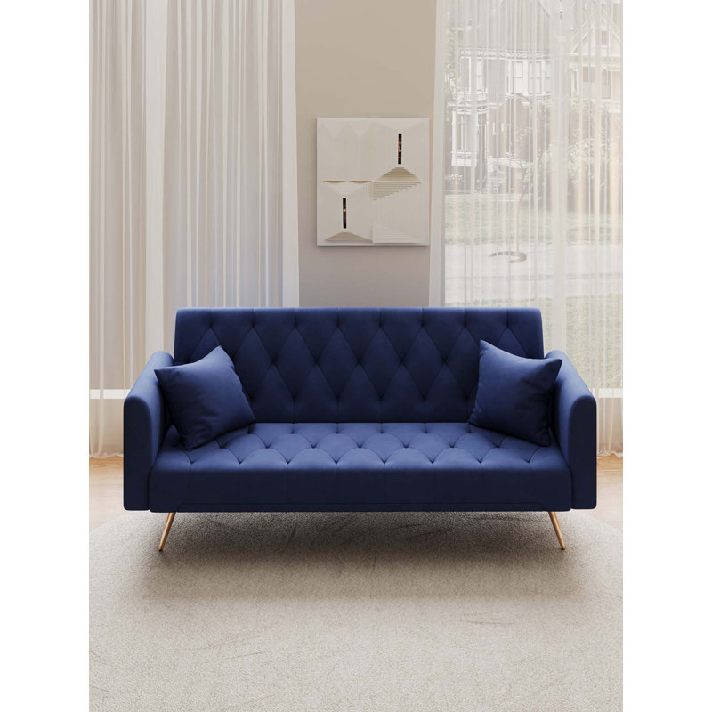 Canapé-lit double 71 po, Bleu