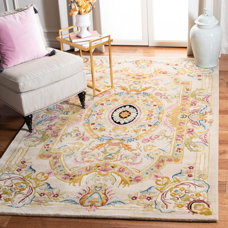 Tapis oriental en laine touffeté à la main Priscila, Rectangle 8 pi x 10 pi