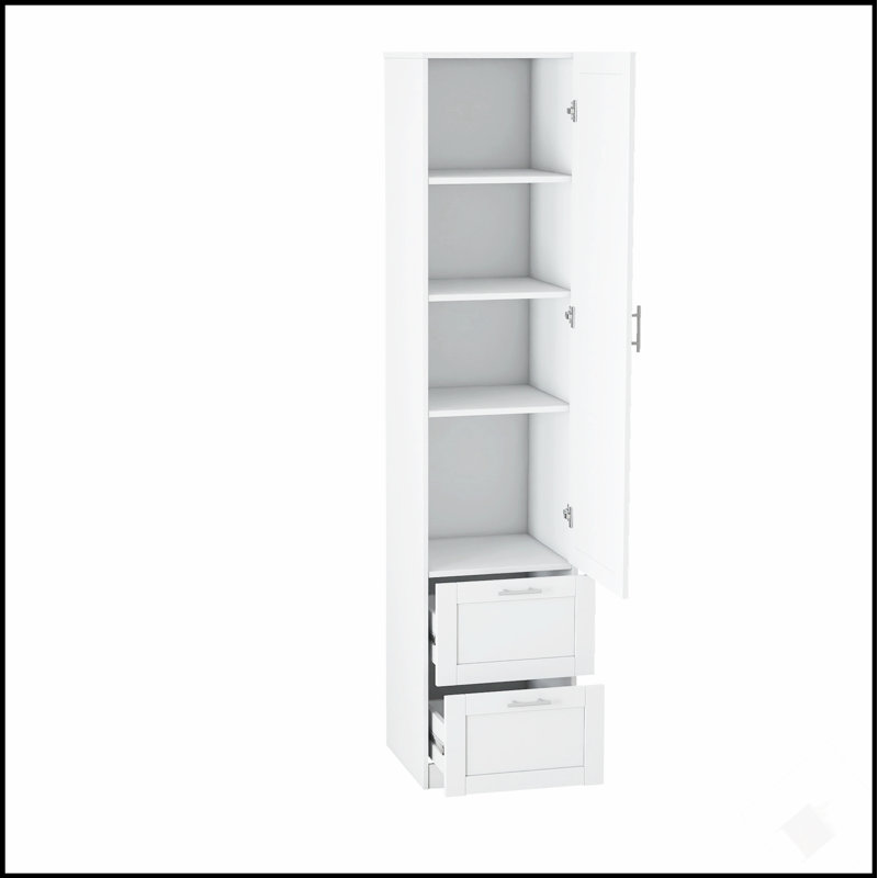 Garde-manger standard standard, grande armoire autoportante avec une porte et deux tiroirs pour un rangement efficace et une conception élégante