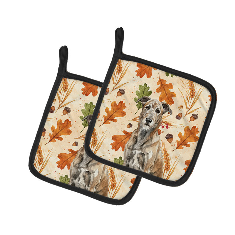 Paire de supports à casseroles Brindle Irish Wolfhound Heirloom Fall