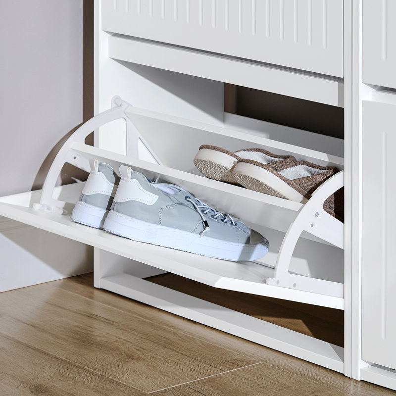 12 paires de rangement à chaussures rabattable, Blanc