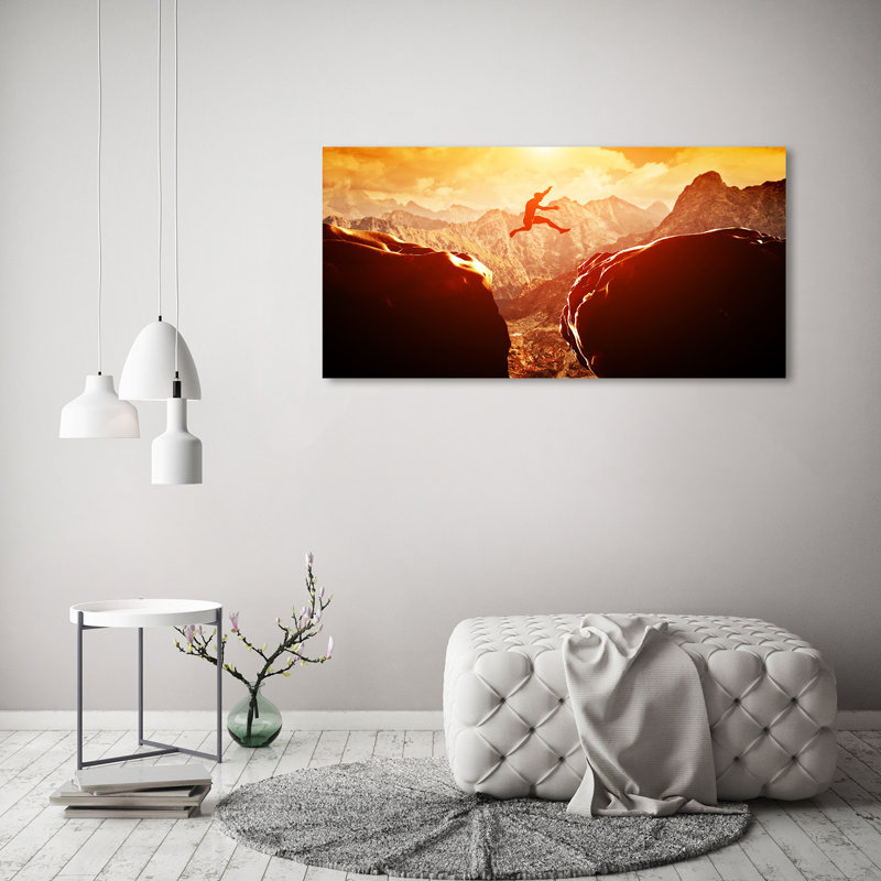 Jump Over The Precipice - Wrapped Canvas Print
