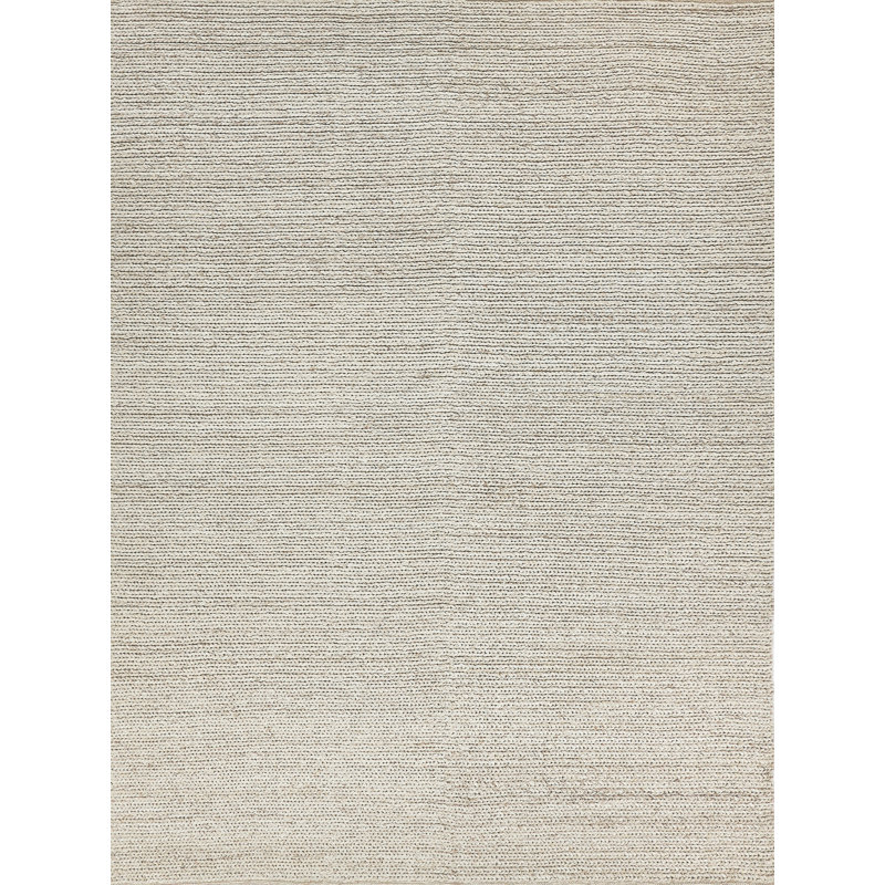 Lauryn Handmade Hand-Loomed Beige Area Rug, Rectangle 5' x 8'