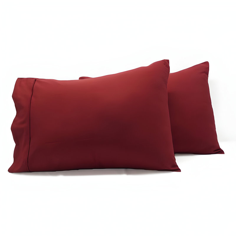 400TC Sateen Cotton Solid Pillowcases (Set Of 2), Burgundy
