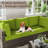 Outdoor 8-Piece 4" Replacement Cushion Set – 3 Seat Cushions, 3 Backrests, 2 Corner Cushions – Cushion Set Only-210960024