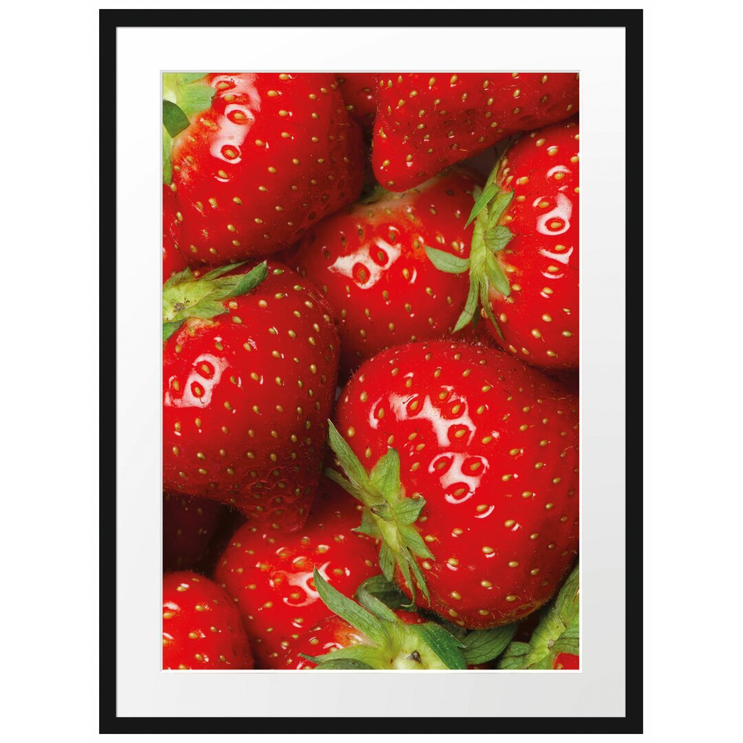 Gerahmtes Poster Fruchtig frische Erdbeeren