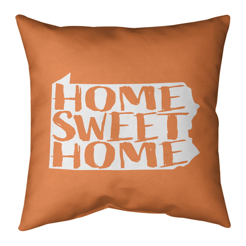 Coussin intérieur/extérieur doux pour la maison, H 20 po x l 20 po, Pennsylvanie , Orange