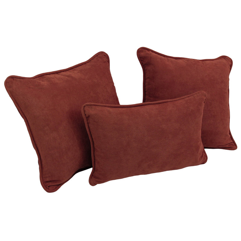 Ariatna Microsuede Reversible Throw Pillow, Red Wine