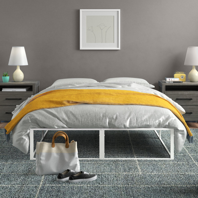 Laurent Metal Bed, White, Kingsize (5')