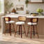 Tabouret de comptoir pivotant en bois massif de 26 po avec dossier en rotin beige (ensemble de 3)-1209169726-1209169727