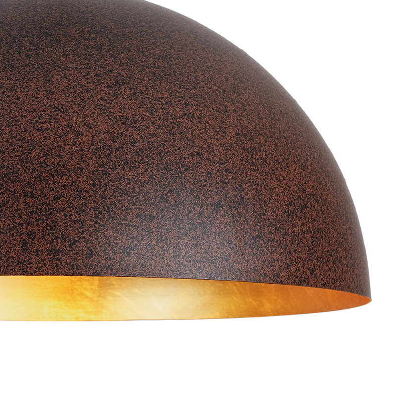 Luminaire suspendu en dôme à 1 lumière Kyrek , H 7,9 po x l 15 po x P 15 po, Rouge