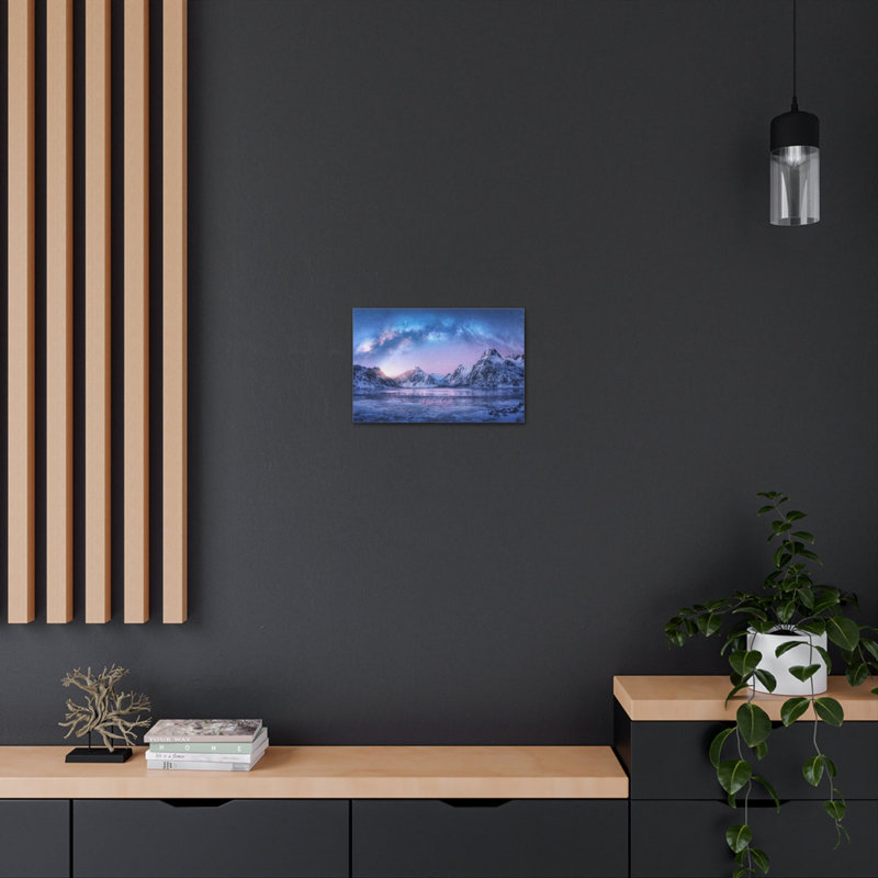 Hiver, neige, montagne, lac, nature, photographie sur toile, art mural, H 18 po x l 24 po