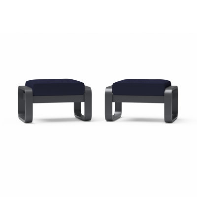 Andes Ottomans (Set Of 2) - Canvas Navy