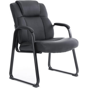 Chaise de salle d'attente en cuir avec structure en métal CLATINA