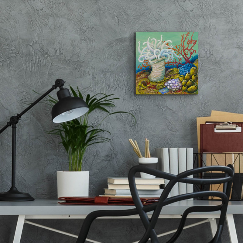 «Anemone Ballet» par Tim Marsh, art mural en verre acrylique, H 12 po x l 12 po x P 0,13 po