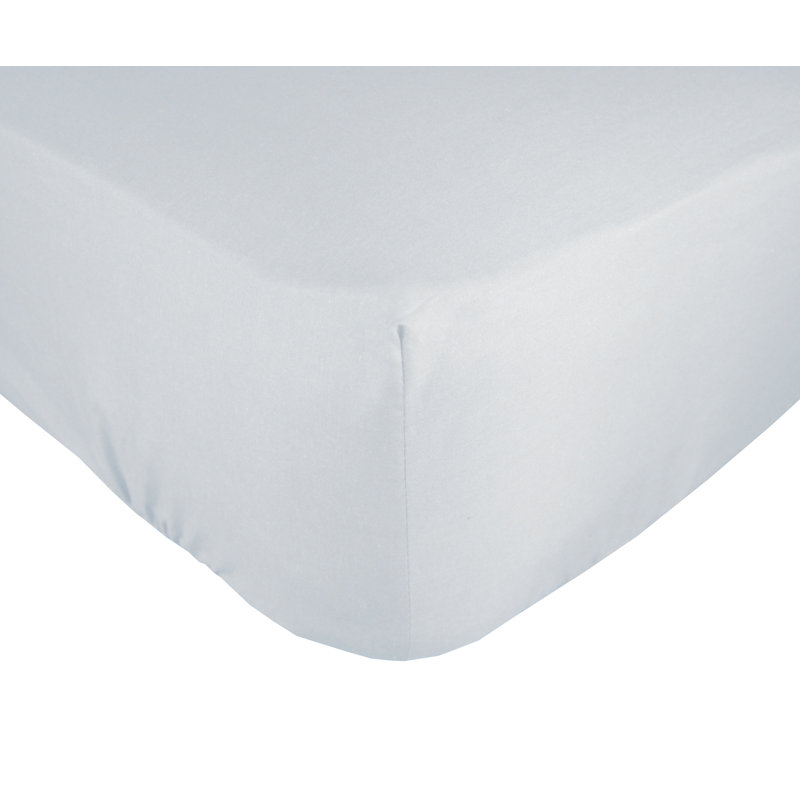Cotton Blend Percale Fitted Sheet, Kingsize (5'), White