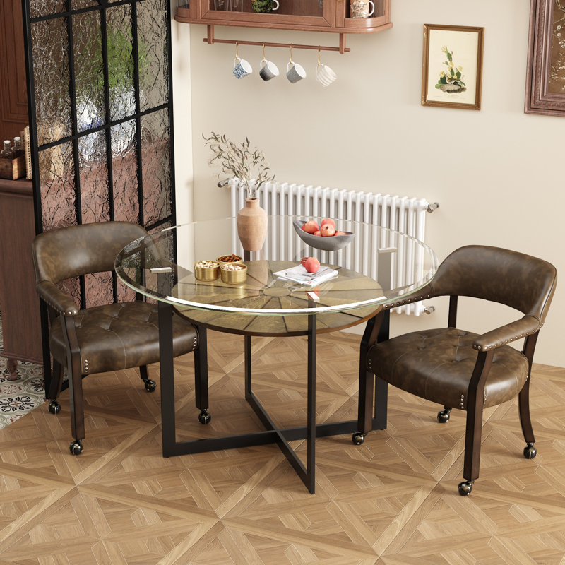 Dynasha 34cm H Upholstered Armchair, Brown